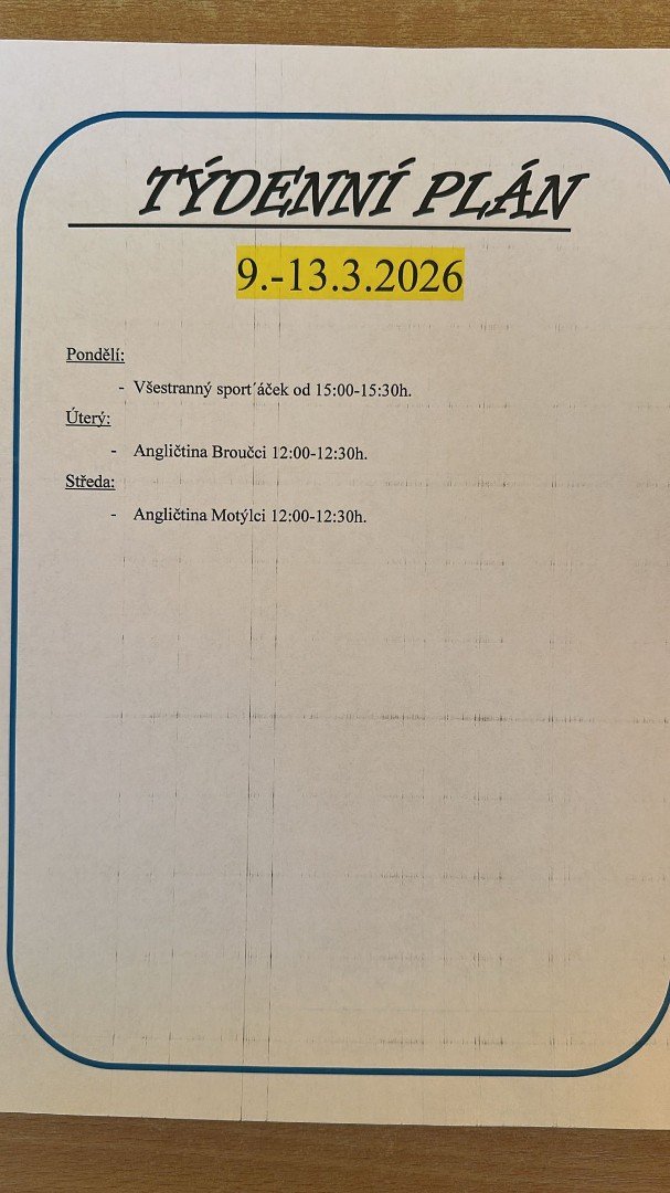 Týdenní plán od 9.3. do 13.3.2026 - Povolání