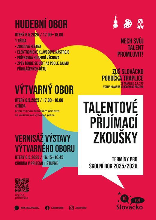 Talentové přijímací zkoušky ZUŠ Slovácko