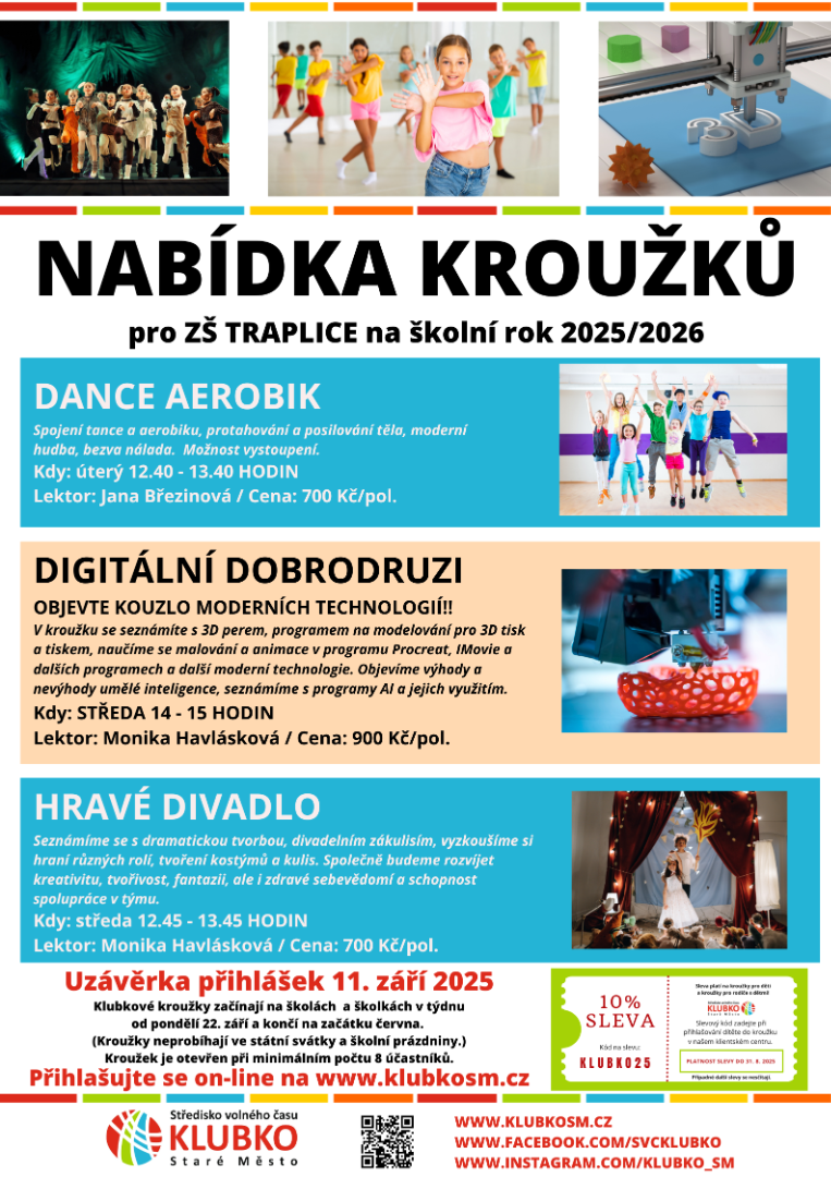 Kroužky pro školní rok 2025-2026
